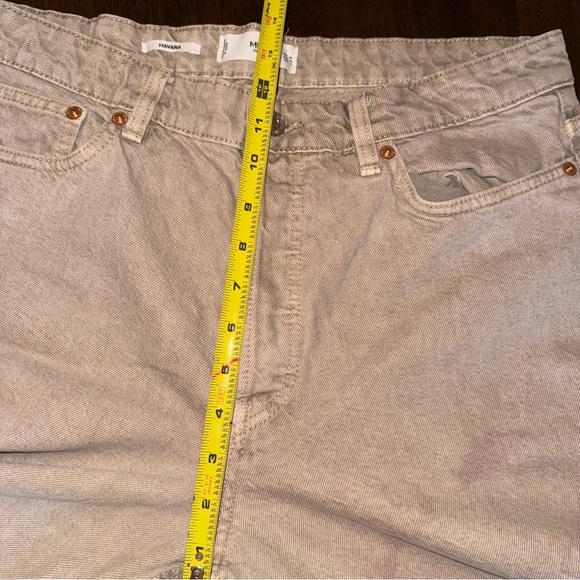 MNG Denim Mango Straight Cropped Distressed Purple Hue Raw Hem Jeans Size 12 - Picture 5 of 7